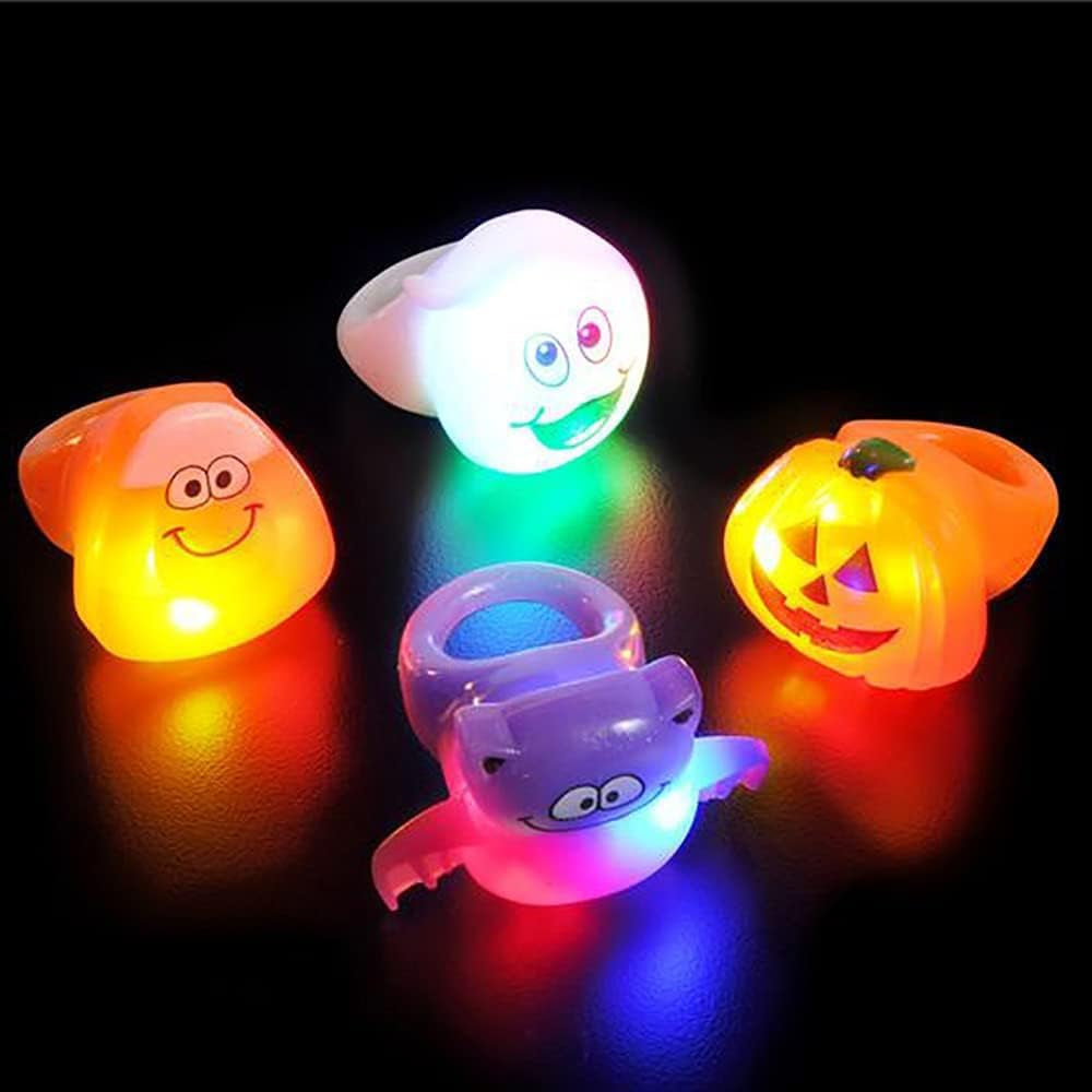 Halloween Light-Up Jewelry, Costume Accessory, Halloween Party Favor 1.5" (Light-Up Rings)