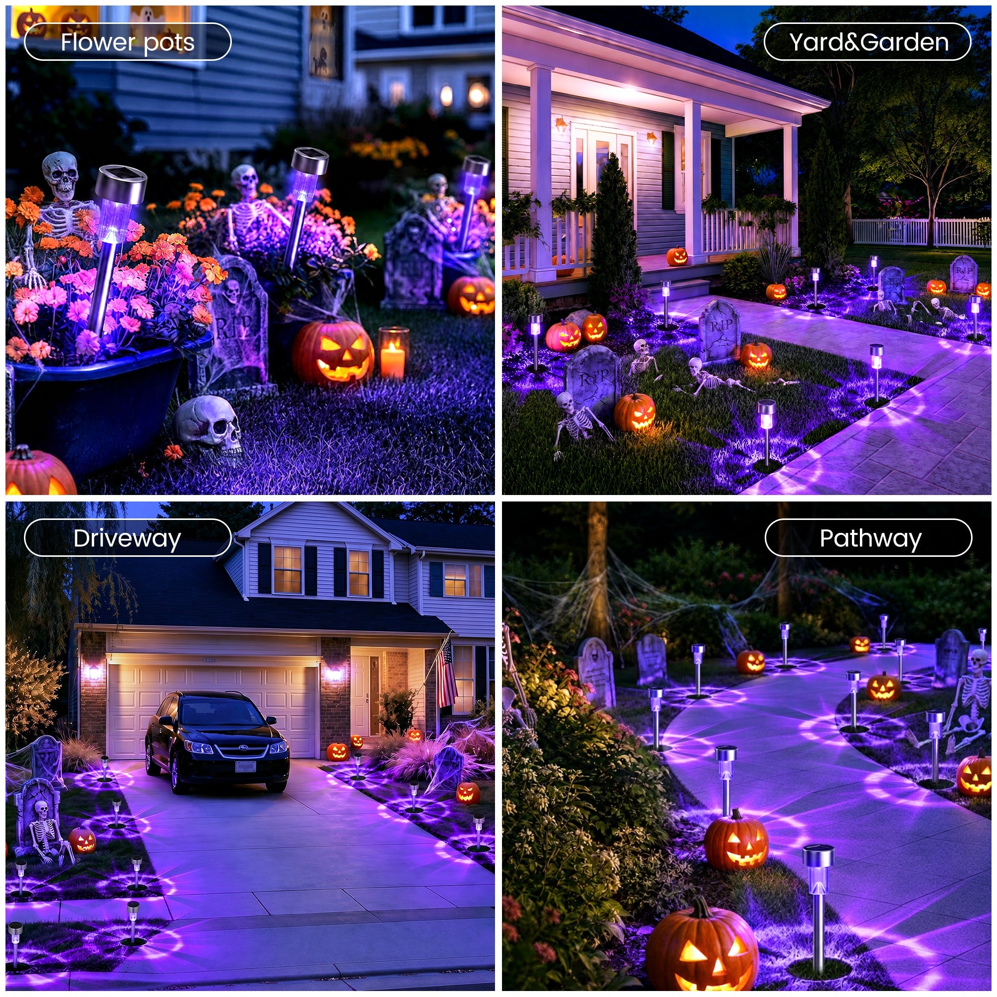 Solar Halloween Lights Outdoor Waterproof Halloween Decor