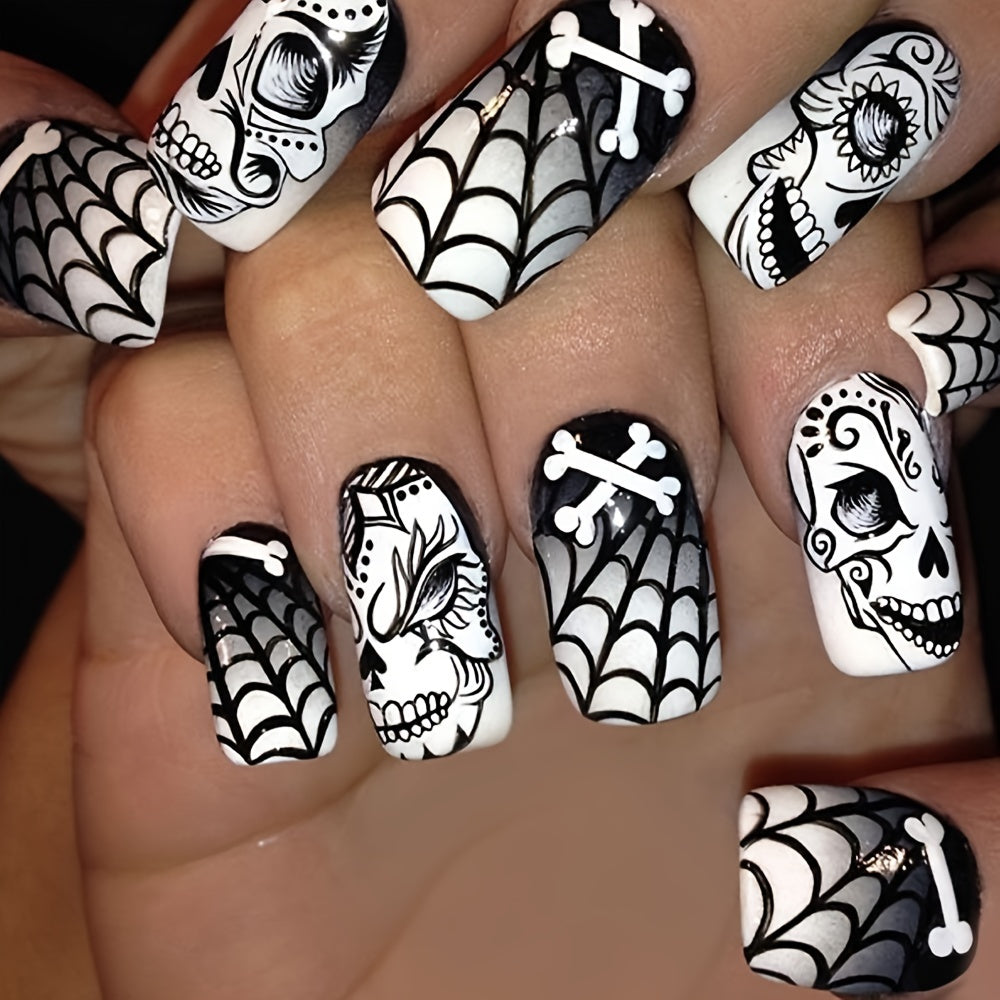 Checkered Halloween Nail Set