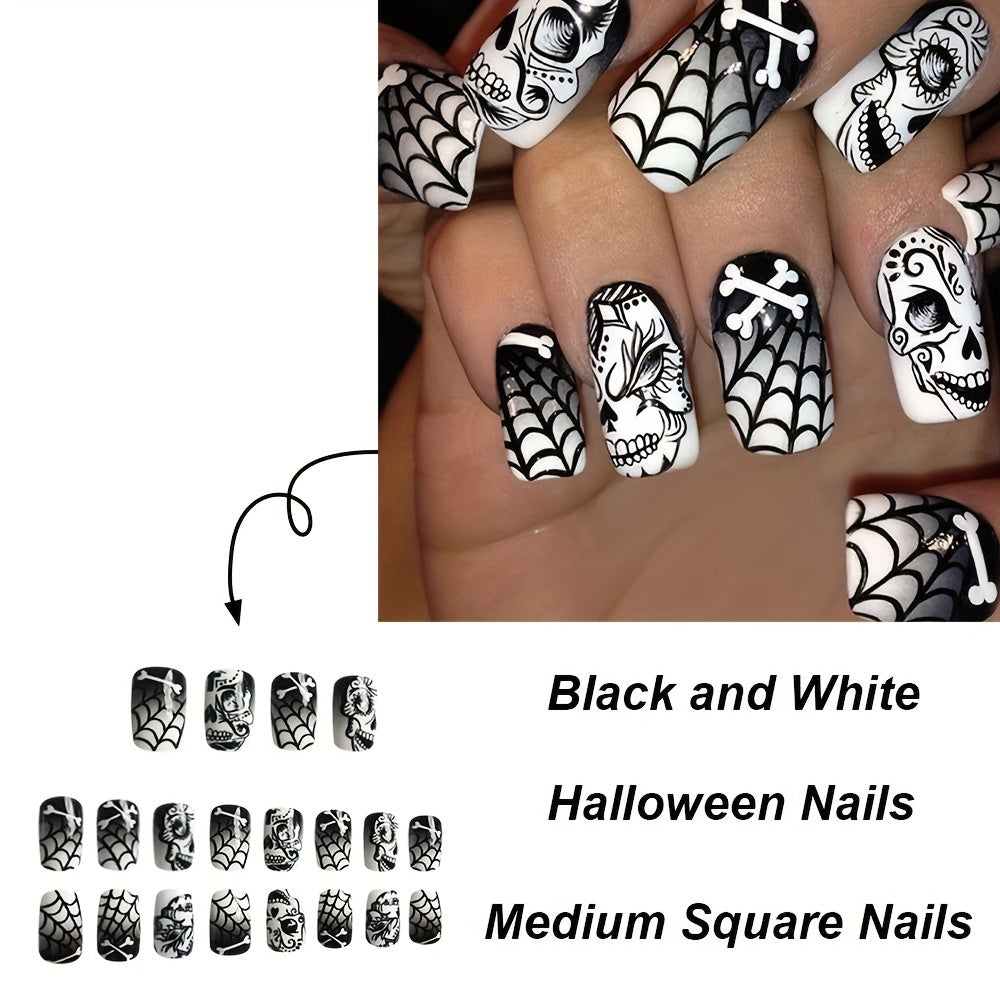 Checkered Halloween Nail Set