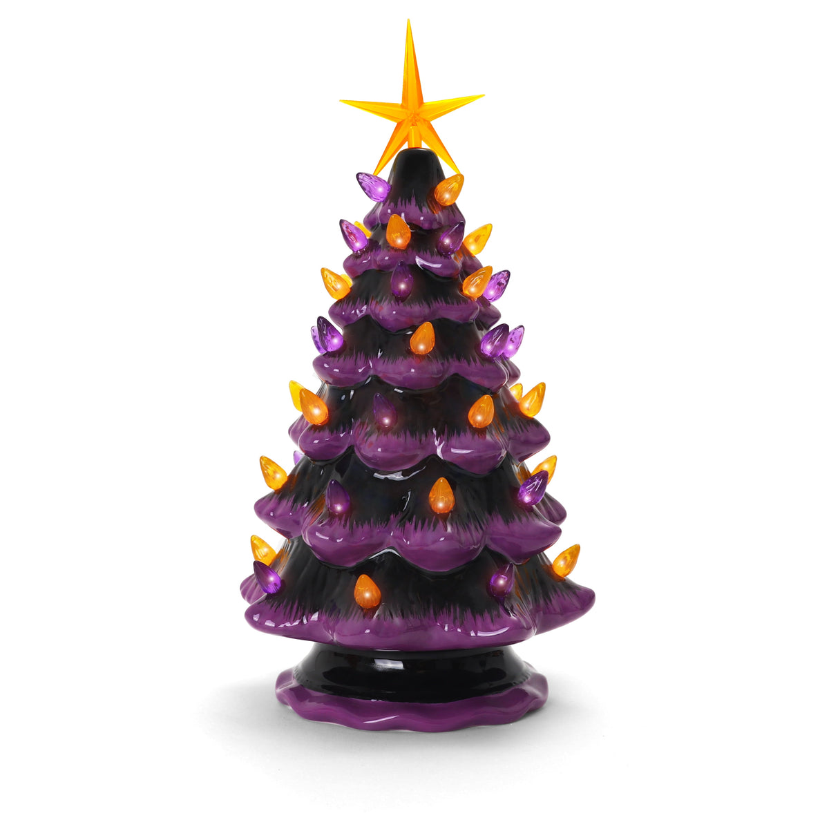 Milltown Merchants Halloween Ceramic Lighted Christmas Tree - Halloween Decoration