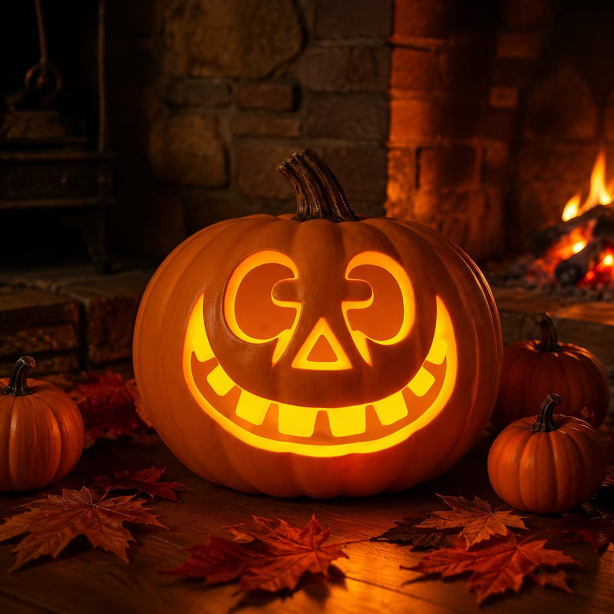 Dengmore 2026 Upgraded 8Inch Warm Light Pumpkin Lantern Scene Layout Halloween Decorations Light up Pumpkin 3D Fall Pumpkin Battery Operated Orange