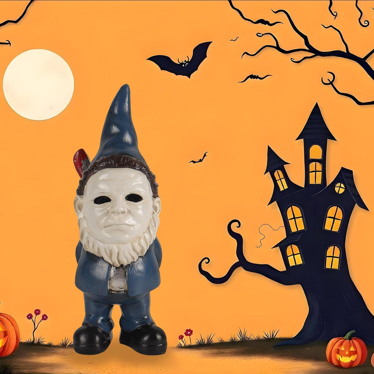 Gnome Halloween Decor Indoor Boo Basket Stuffers Home Decor (Blue)