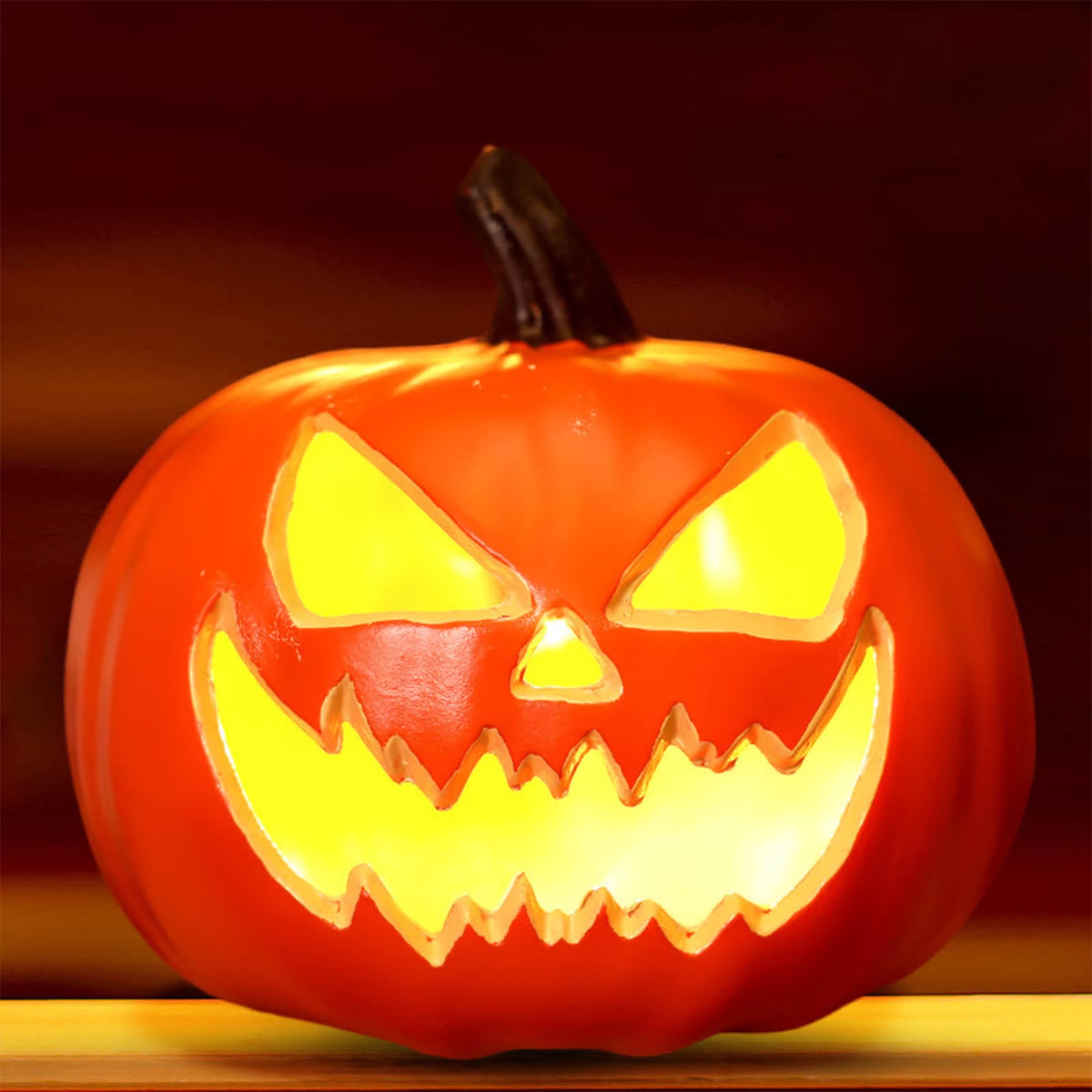Dengmore 2026 Upgraded 8Inch Warm Light Pumpkin Lantern Scene Layout Halloween Decorations Light up Pumpkin 3D Fall Pumpkin Battery Operated Orange