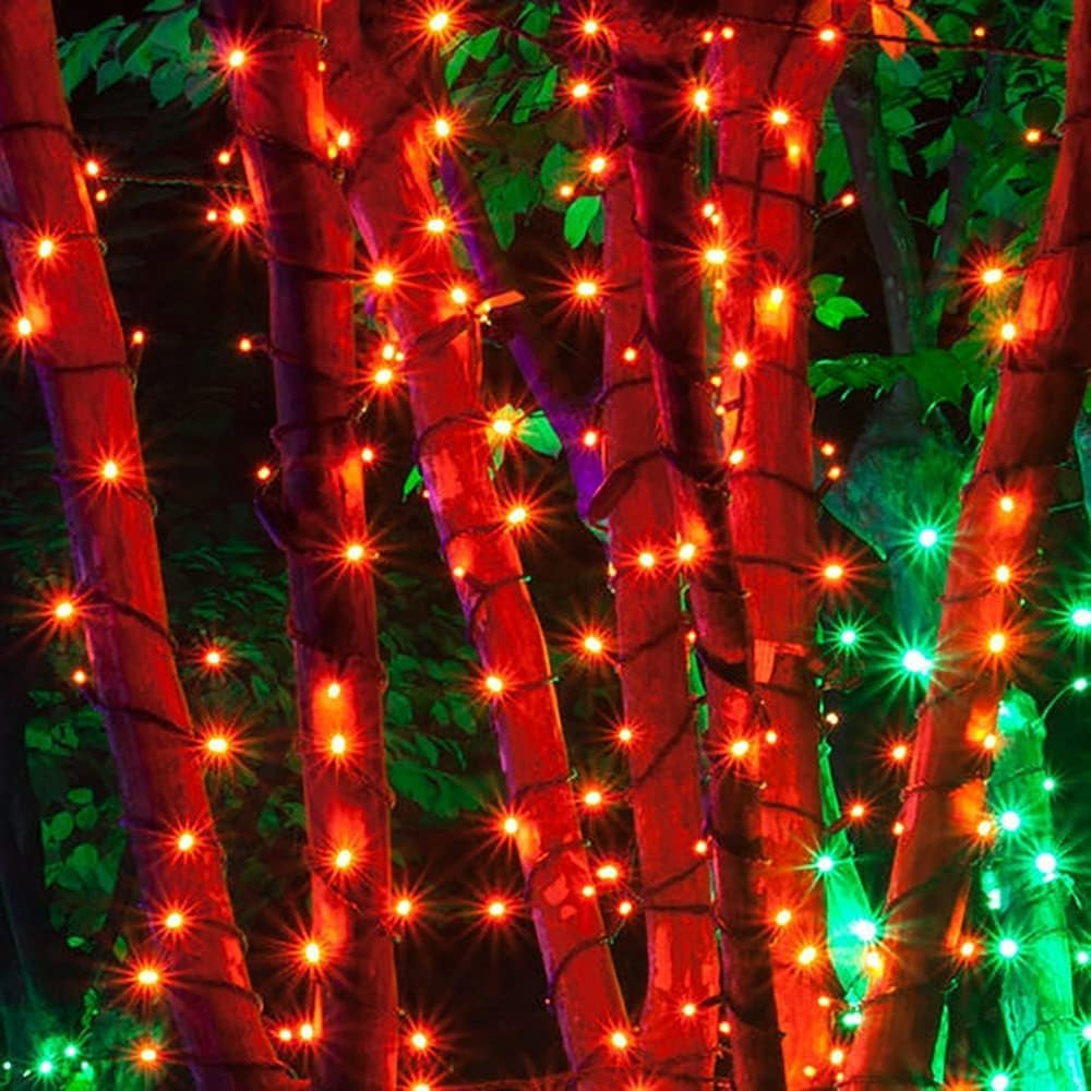 Solar String Lights for Halloween,  Orange Solar String Lights Outdoor 2 Pack Total 400LED 144FT Waterproof, 8 Modes Christmas Light for outside Xmas Tree Patio Yard Garden Festival Decorations