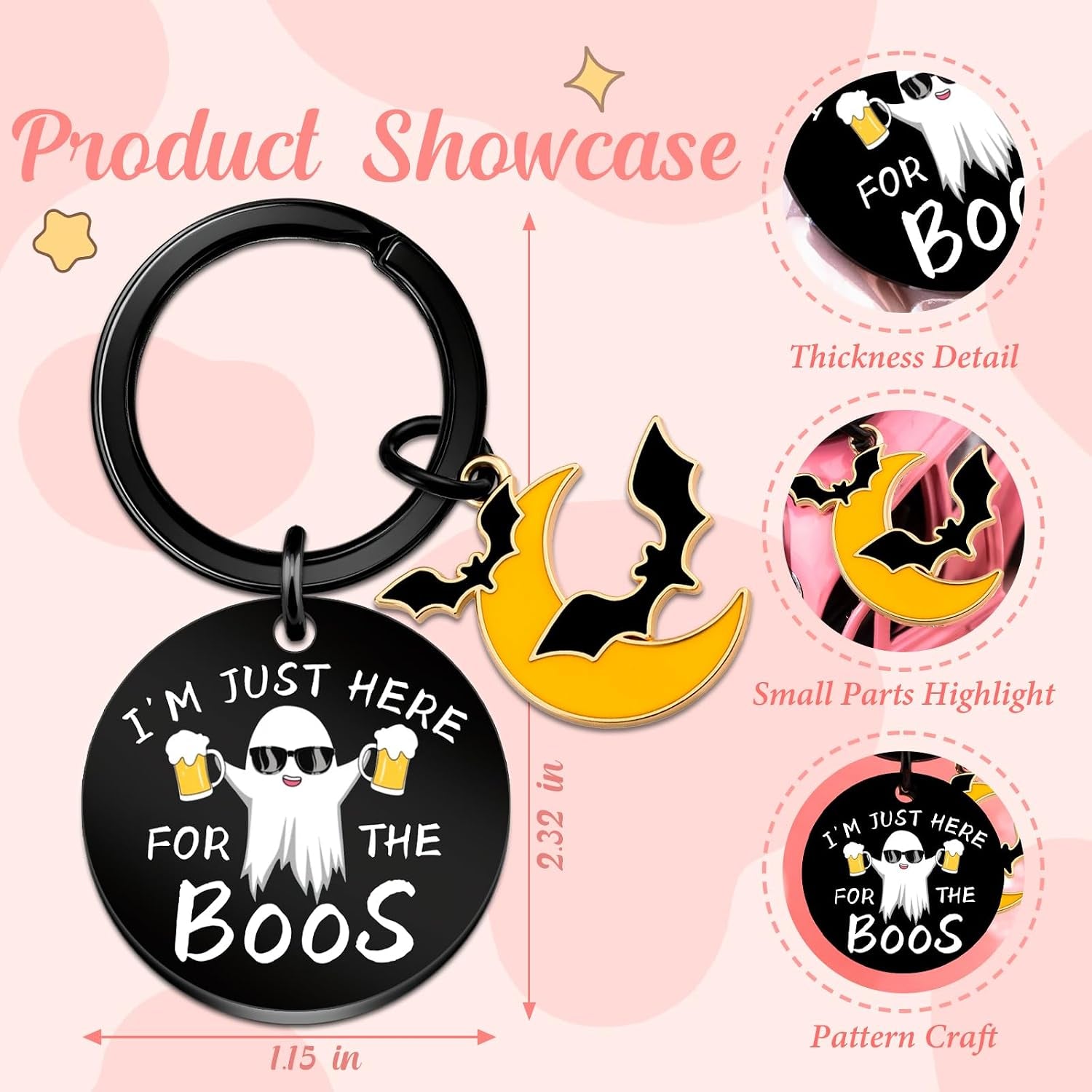 Halloween Keychain Boo Basket for Men Spooky Basket Stuffers