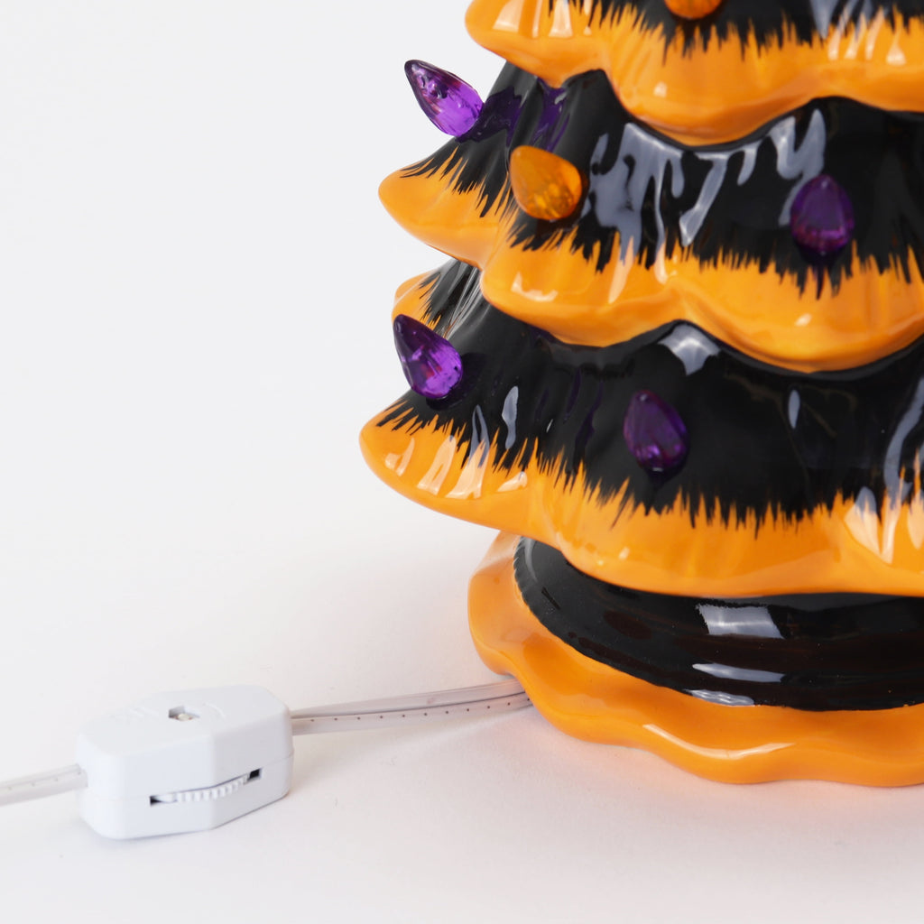 Milltown Merchants Halloween Ceramic Lighted Christmas Tree - Halloween Decoration