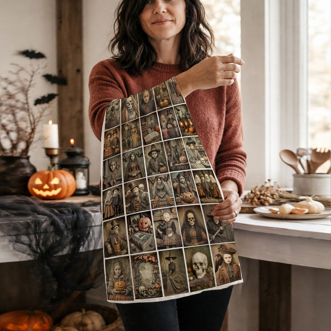 Vintage Halloween Kitchen Towel