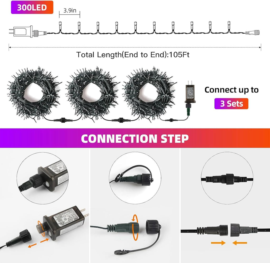 Orange Purple Halloween String Lights, Halloween Light