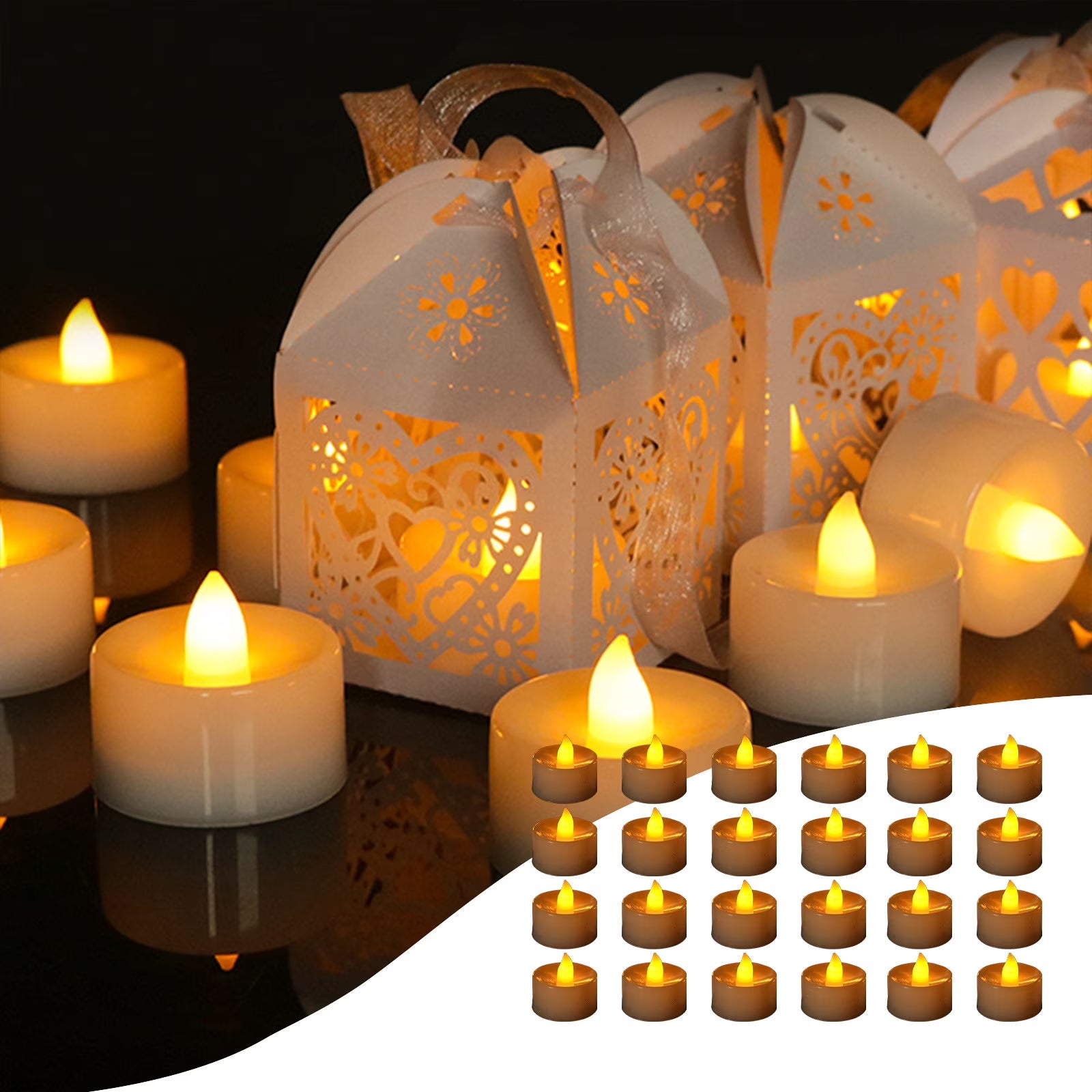 Muecwrye Halloween Lantern Lights, Halloween Candles Lantern Decoration Indoor Outdoor, Battery Powered LED Lights, Portable Hanging Lamp for Home outside Yard Lawn Garden Party, 5.1 Inch