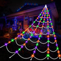 Halloween Decorations Outdoor Spider Webs: 17.4Ft Light up Spider Web Decor