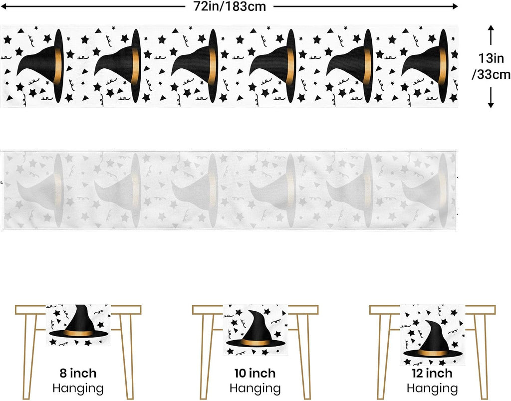 Witch Hat Table Runner Halloween Table Runners 72 Inches Long Table Decorations Dinner Party,Costume Party
