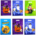 60 PCS Halloween Goodie Bags Trick or Treat Bags Plastic Candy Bag with Handle Halloween Treat Bags Bulk Snacks Cookie Gift Bag for Party Favors Supplies Gift Basket