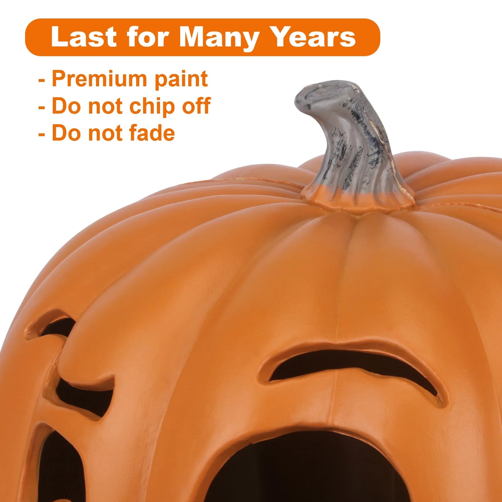 11" Jack O' Lantern Halloween Light-Up Pumpkin Lights - Tabletop, Porch, Garden, Bar Decor