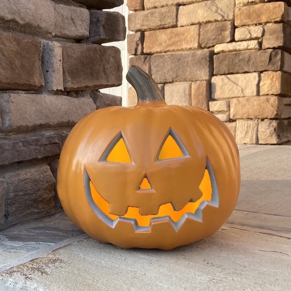 11" Jack O' Lantern Halloween Light-Up Pumpkin Lights - Tabletop, Porch, Garden, Bar Decor