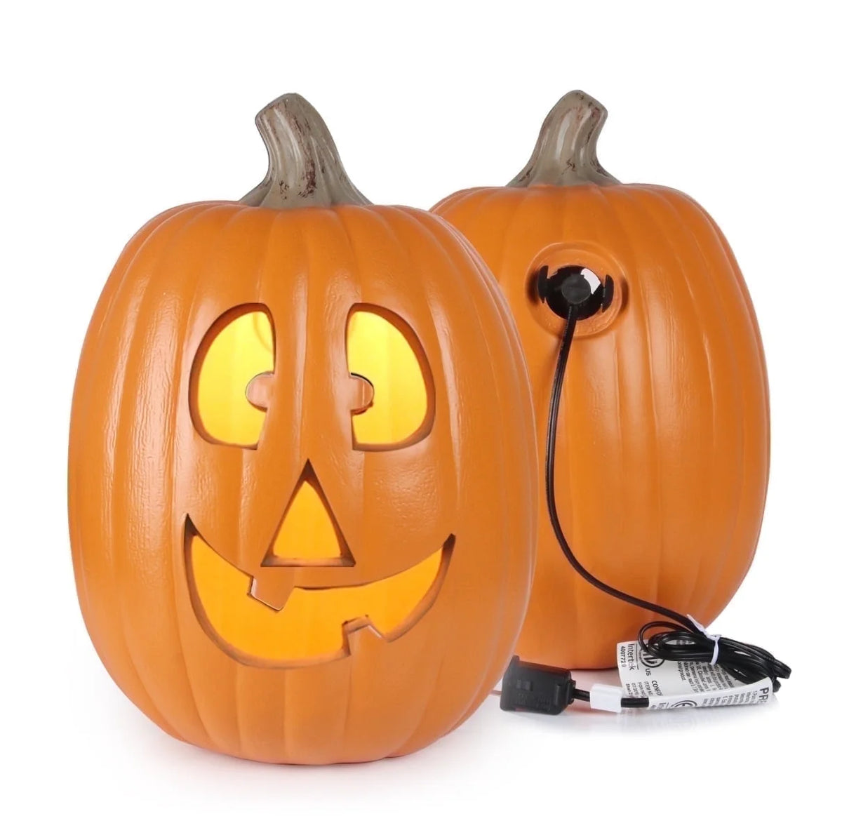 11" Jack O' Lantern Halloween Light-Up Pumpkin Lights - Tabletop, Porch, Garden, Bar Decor