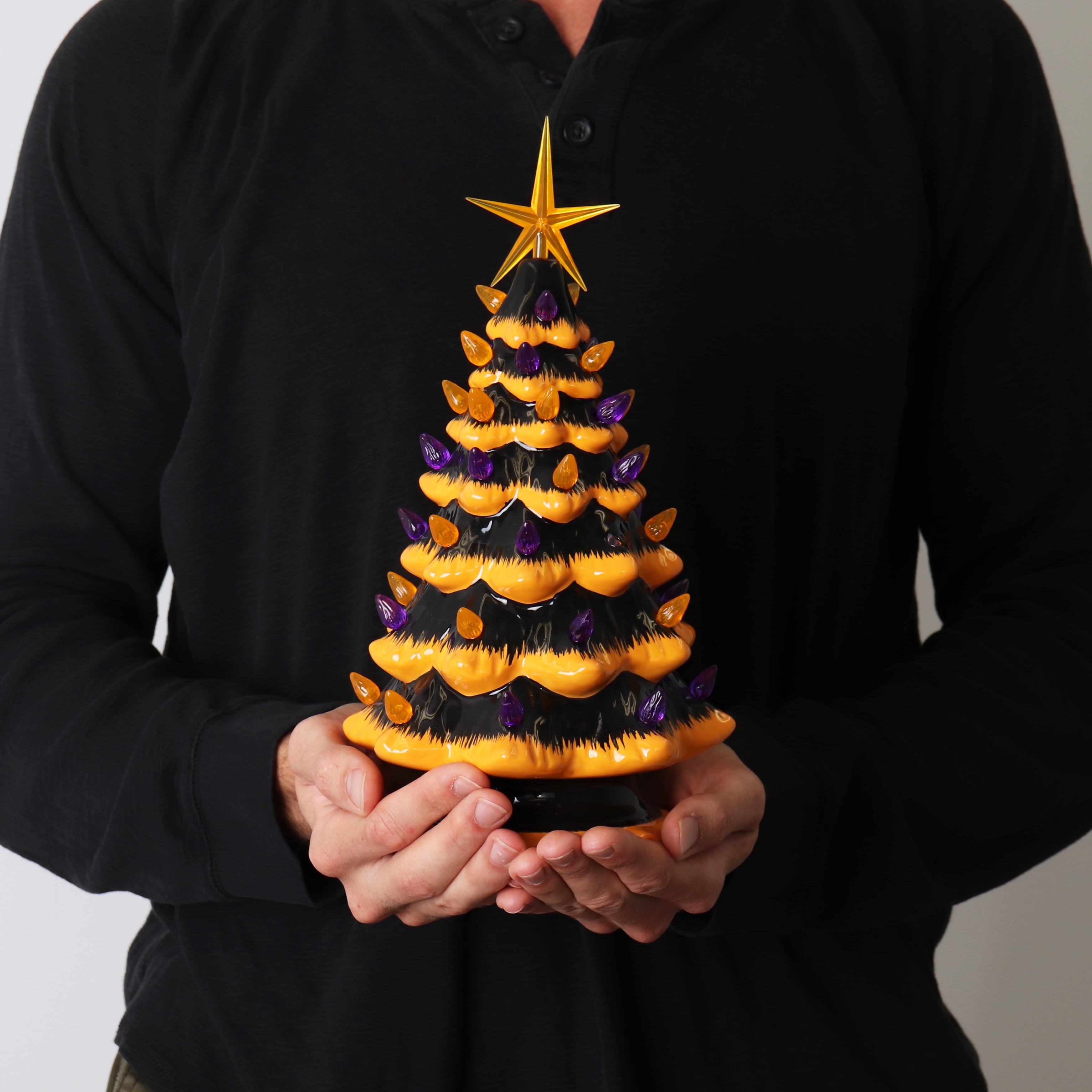 Milltown Merchants Halloween Ceramic Lighted Christmas Tree - Halloween Decoration