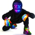3 Set Halloween Gesture Sensing LED Mask Glow Skeleton Gloves & Shoelaces