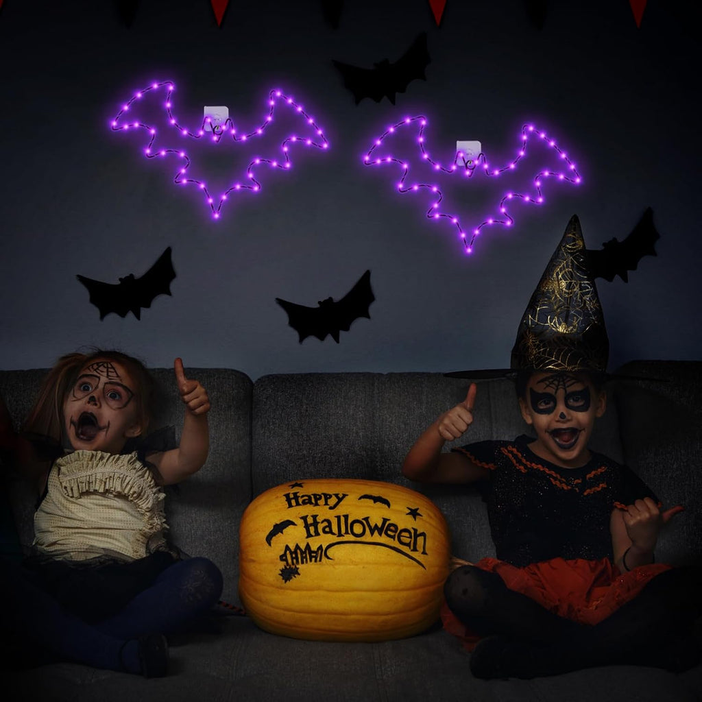 Halloween Window Lights, 2 Pack LED Waterproof Timer Indoor Decor