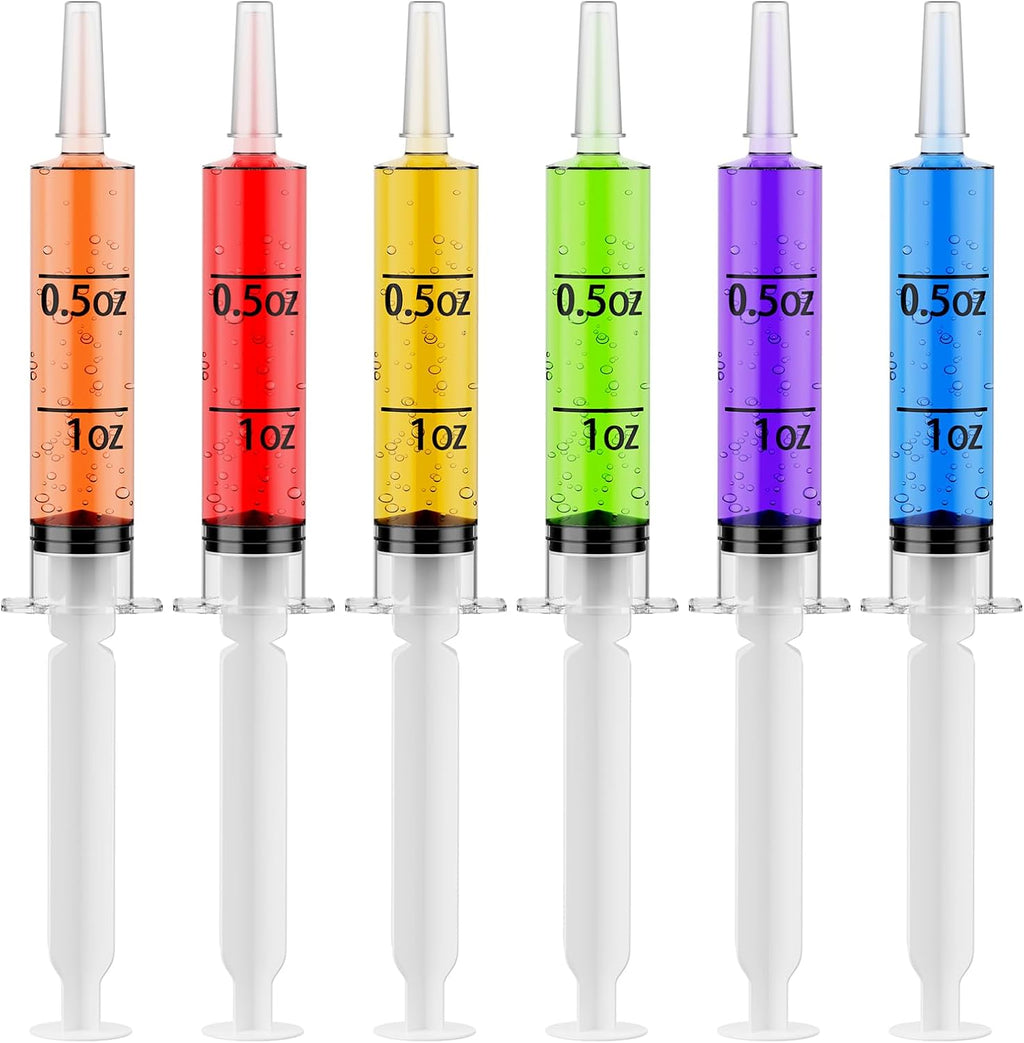 60 Pack Party Jelly Halloween Shot Syringes, Medium 1.5 Oz Container with Lid, Perfect for Plastic Shot Glasses Thanksgiving Christmas