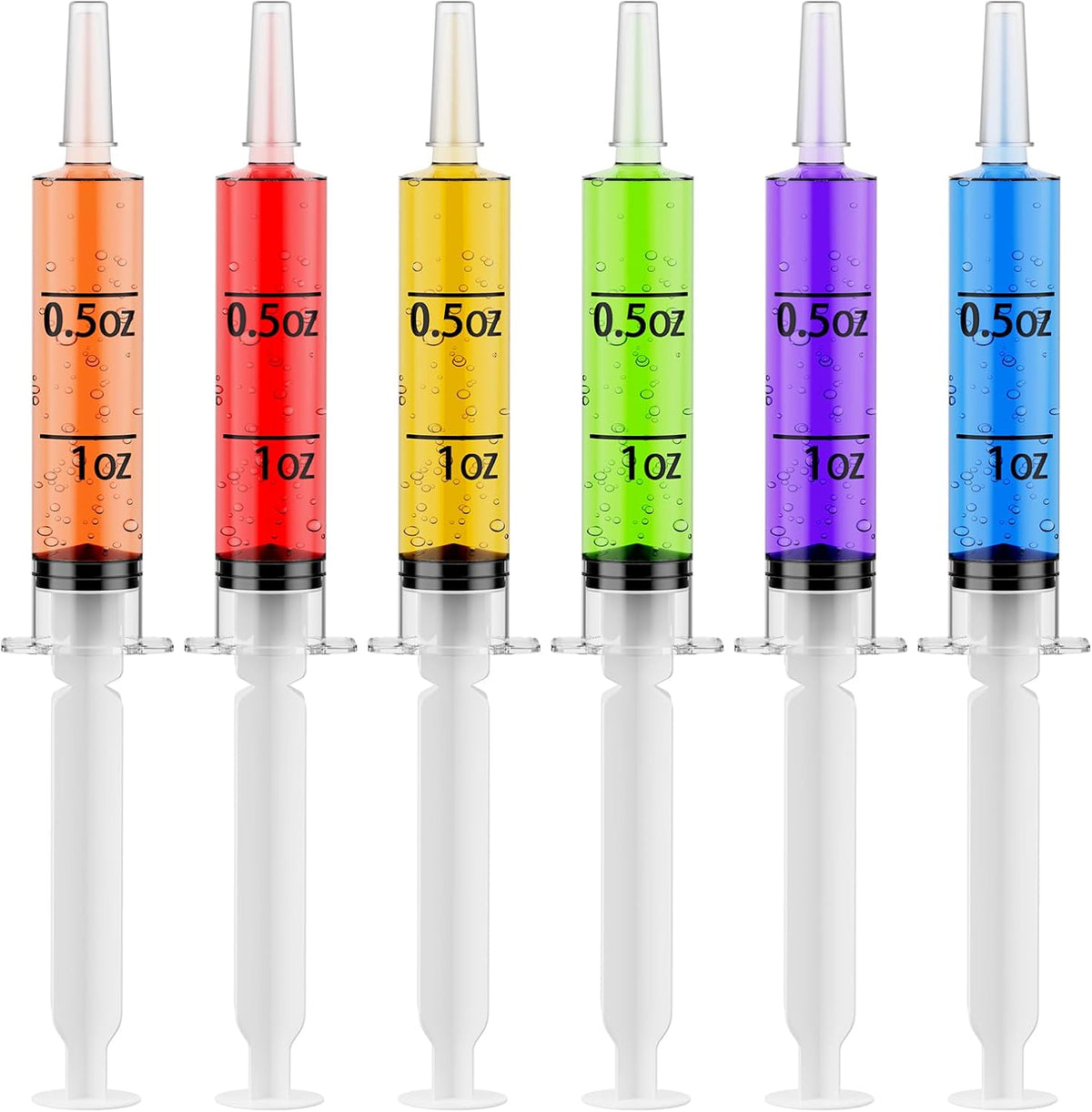 60 Pack Party Jelly Halloween Shot Syringes, Medium 1.5 Oz Container with Lid, Perfect for Plastic Shot Glasses Thanksgiving Christmas