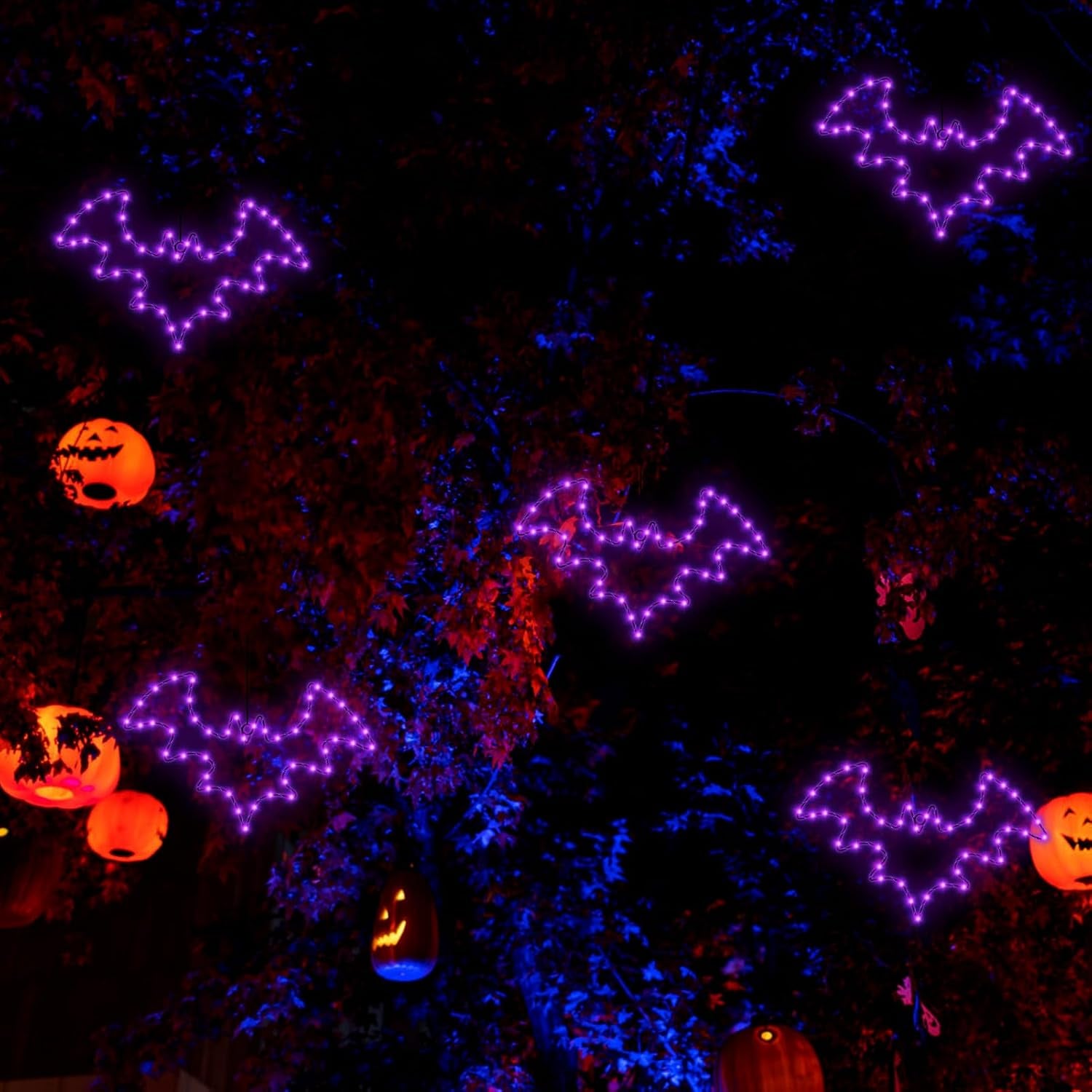Halloween Window Lights, 2 Pack LED Waterproof Timer Indoor Decor