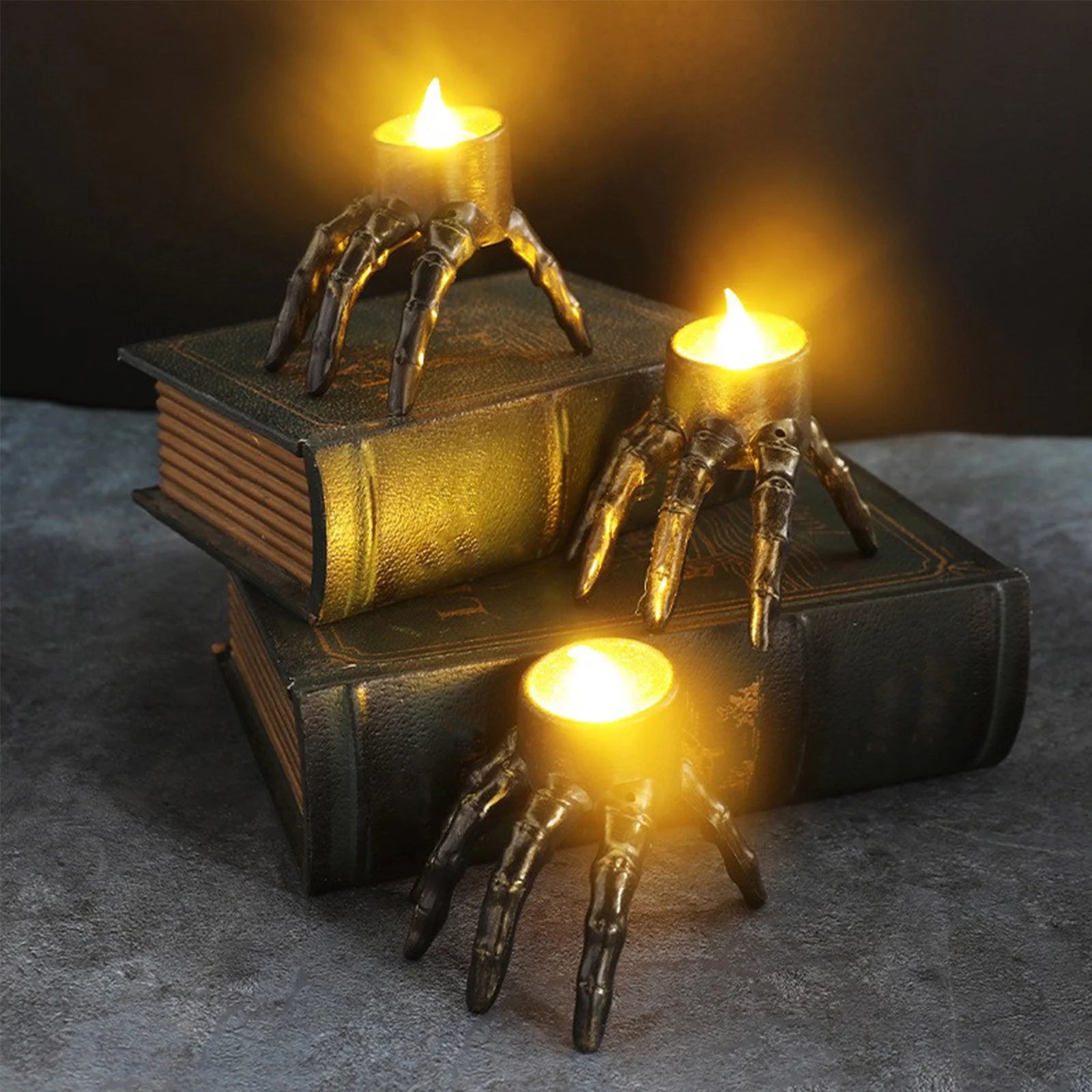 Muecwrye Halloween Lantern Lights, Halloween Candles Lantern Decoration Indoor Outdoor, Battery Powered LED Lights, Portable Hanging Lamp for Home outside Yard Lawn Garden Party, 5.1 Inch