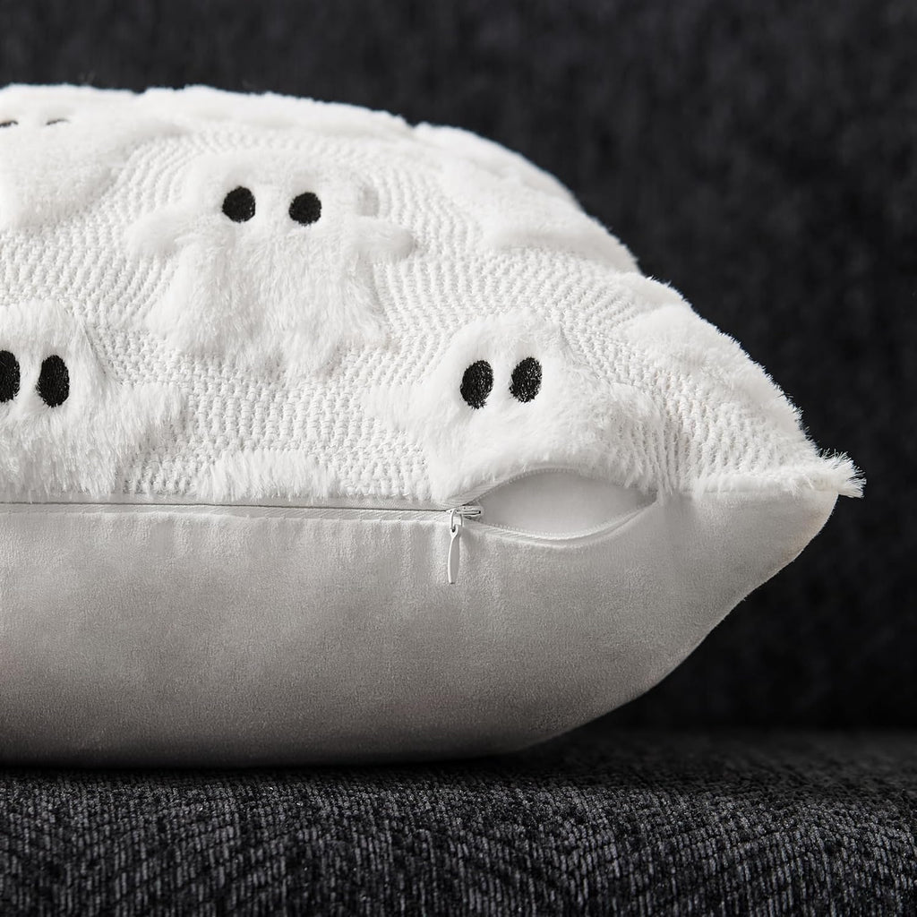 Halloween Pillow Covers 16X16 Inch 2Pcs White Ghost Halloween Decor