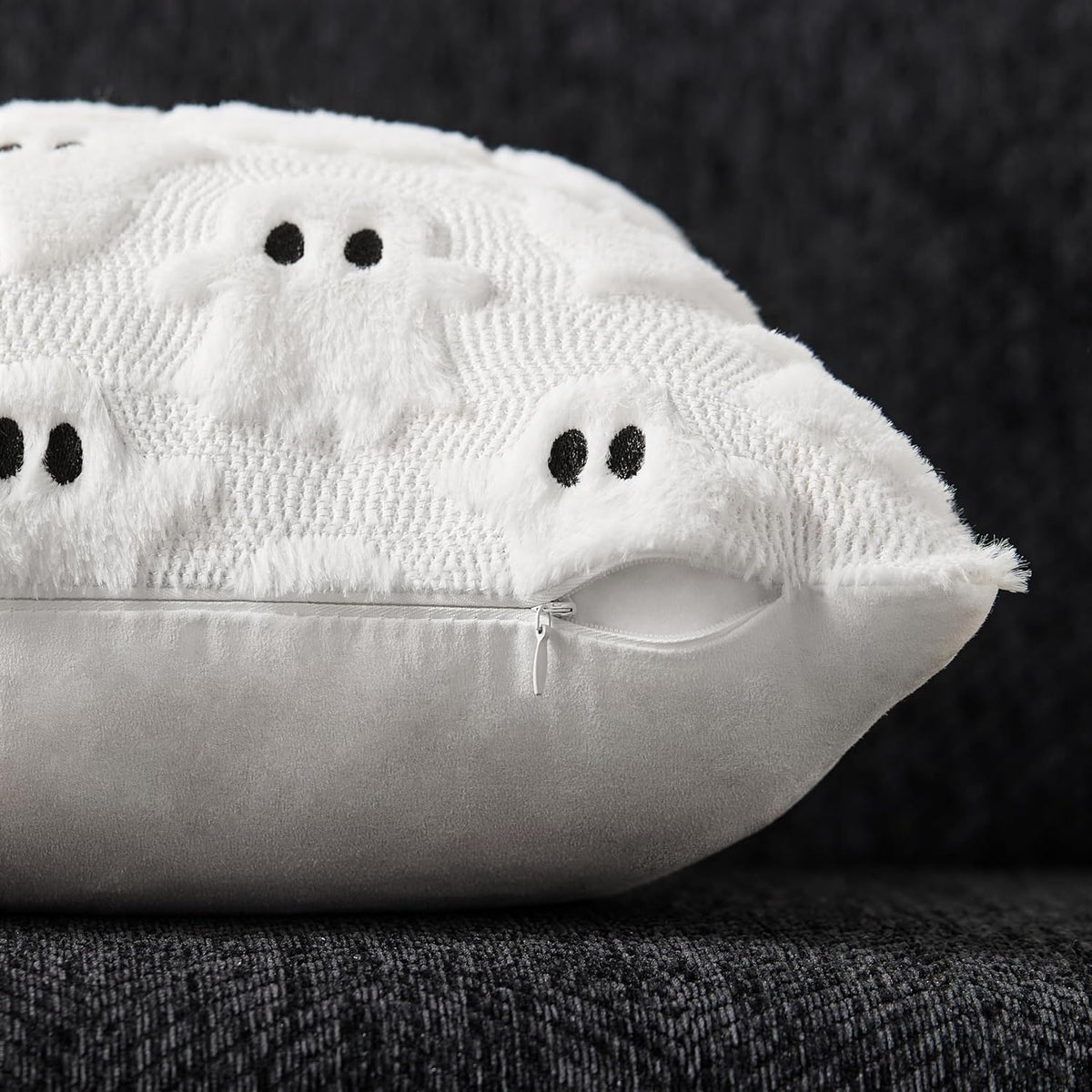 Halloween Pillow Covers 16X16 Inch 2Pcs White Ghost Halloween Decor