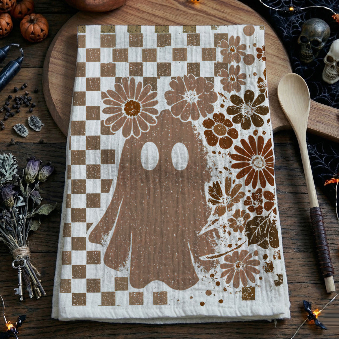 Retro Halloween Kitchen Towel