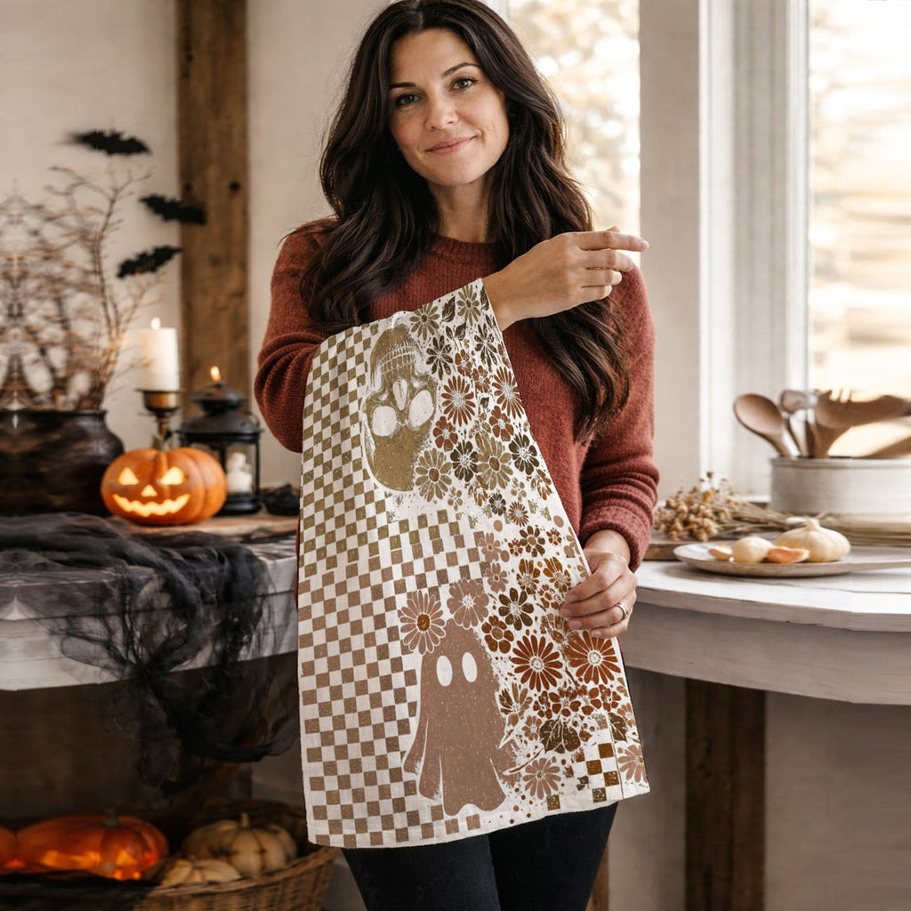 Retro Halloween Kitchen Towel