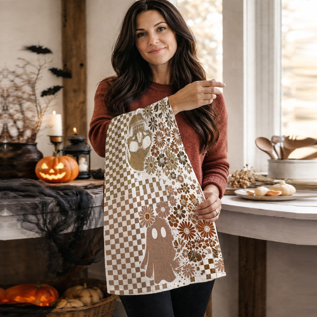 Retro Halloween Kitchen Towel